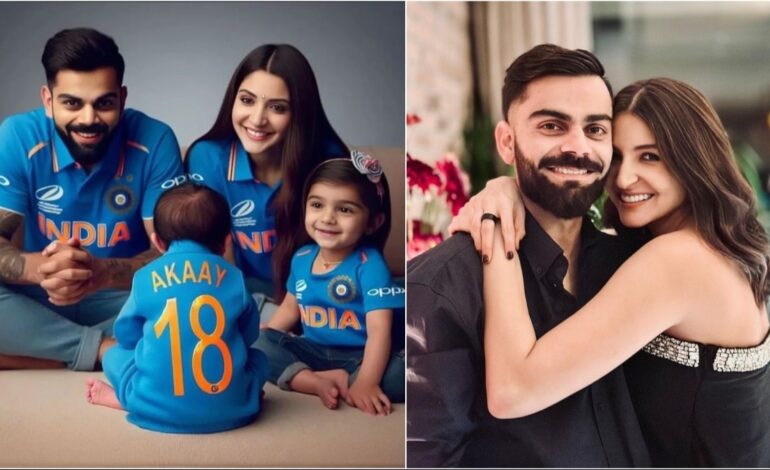 Anushka Sharma and Virat Kohli with kids